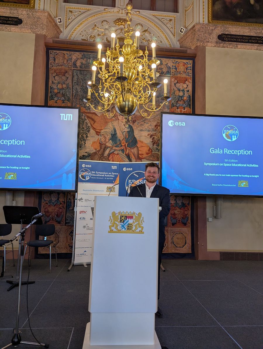 Timo Martens speaking at the 5th SSEA gala, Munich 2026